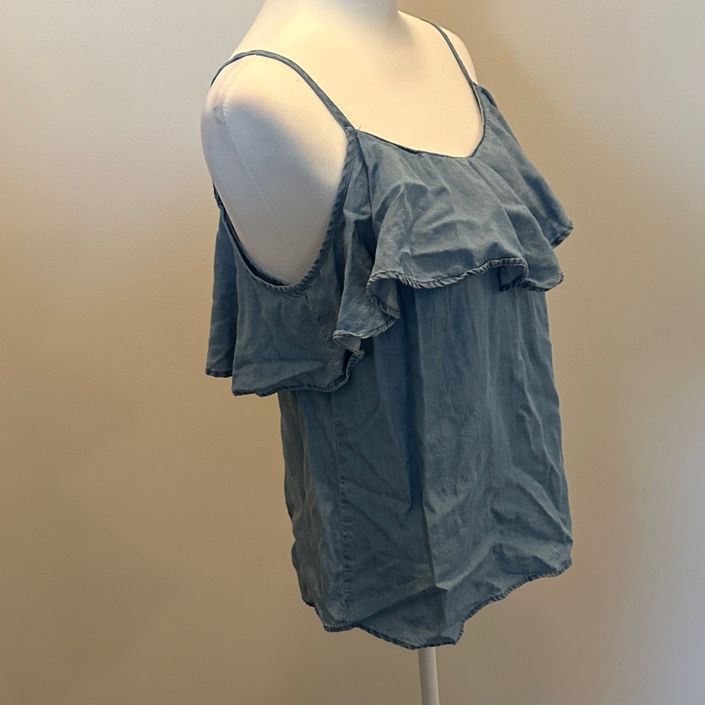 Old Navy Light Blue Ruffled Camisole - Picture 3 of 5